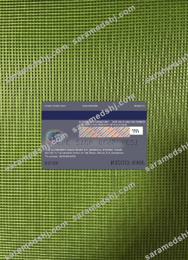 Argenitina Banco Macro S.A bank master card photolook back